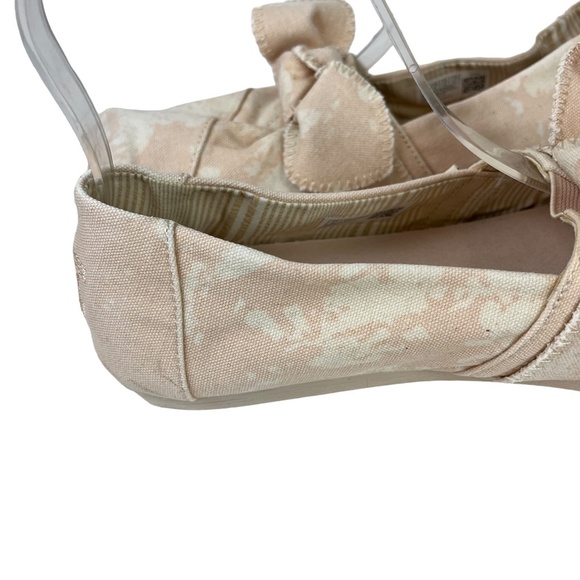 TOMS Light Pink White Bow Canvas Slip On Loafers Sneakers Casual Shoes sz 10 - Picture 4 of 16